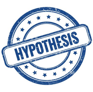 HYPOTHESIS metin mavi vintage grungy yuvarlak kauçuk damga.