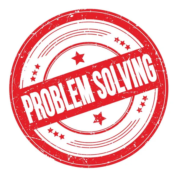 Problem Solving Text Red Grungy Texture Stamp — Stock Photo, Image