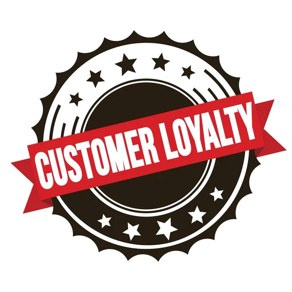 Cliente Loyalty Texto Sobre Sello Insignia Cinta Marrón Roja — Foto de Stock