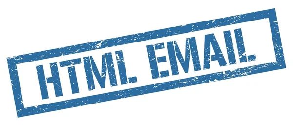 Html Email Blu Grungy Rettangolo Timbro Segno — Foto Stock