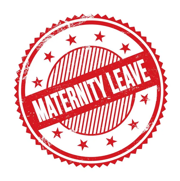 Teks Maternity Leave Ditulis Grungy Zig Zag Merah Perbatasan Stempel — Stok Foto