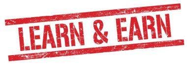 Kırmızı grungy dikdörtgen damga işareti üzerinde EARN & EARN metni.