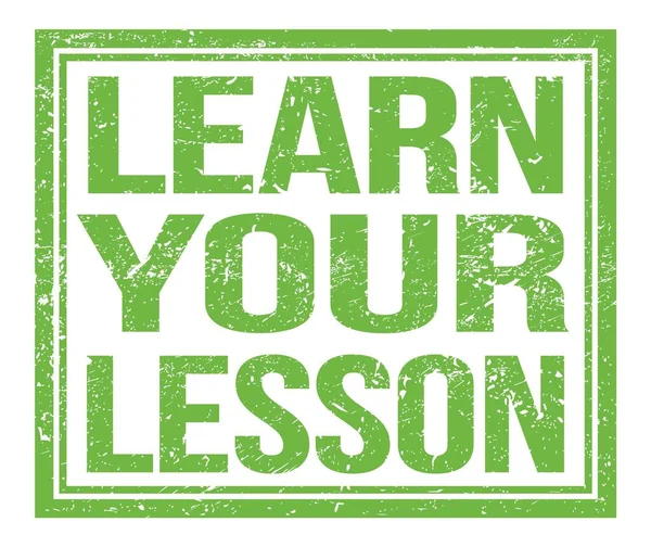 Naucz Się Swojej Lekcji Napisanej Zielonym Znaku Grungy Znaczka — Zdjęcie stockowe