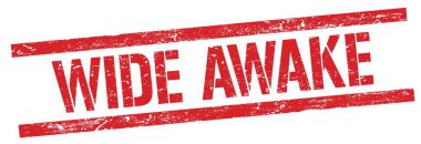 Kırmızı grungy dikdörtgen damga işareti üzerinde WIDE Awake metin.