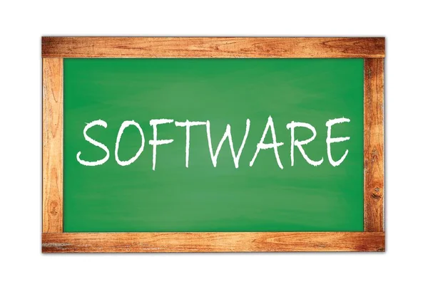Software Texto Escrito Pizarra Madera Verde Escuela Marco — Foto de Stock