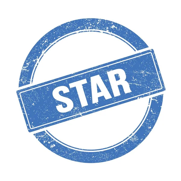 Star Tekst Blauwe Grungy Ronde Vintage Stempel — Stockfoto