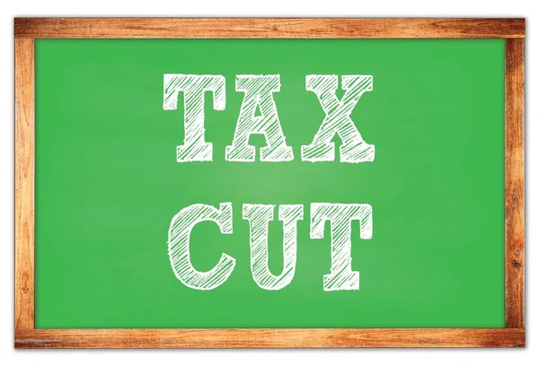 Tax Cut Escrito Quadro Madeira Verde Quadro Escola Quadro — Fotografia de Stock