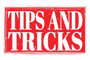 İpuçları ve hileler, kırmızı pul işareti üzerine yazılmış kelimeler.