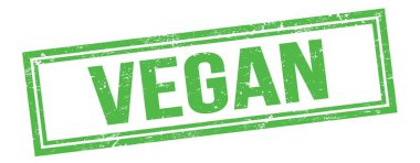 Yeşil grungy vintage dikdörtgen damgalı VEGAN metni.