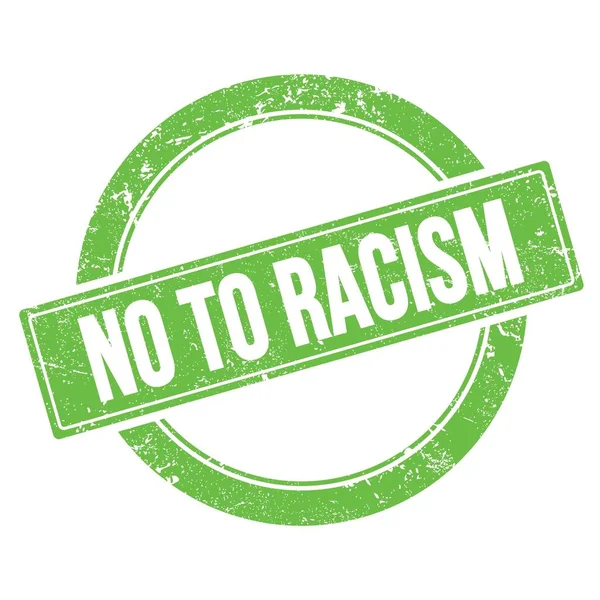 Não Para Racismo Texto Verde Grungy Rodada Selo Vintage — Fotografia de Stock