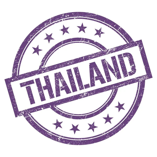 Thaïlande Texte Écrit Sur Violet Rond Timbre Caoutchouc Vintage — Photo