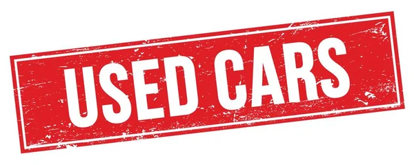 红色黑色矩形邮票标志上使用的Cars文字 — 图库照片