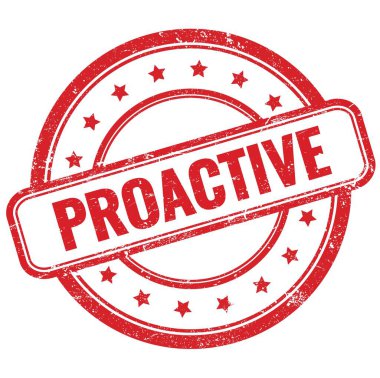 Kırmızı vintage grungy yuvarlak kauçuk damga üzerine PROACVE metin.