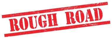 Kırmızı grungy dikdörtgen vintage damga üzerinde kaba yol metni.