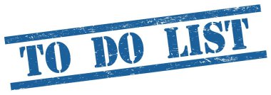 Mavi grungy dikdörtgen vintage damga üzerinde LIST metin yapmak.