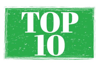 Zirve 10, yeşil pul üzerine yazılmış kelimeler.