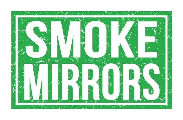 Smoke Mirrors Slova Napsaná Zeleném Obdélníkovém Znaku — Stock fotografie
