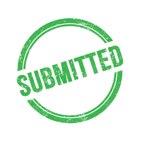 Yeşil grungy vintage yuvarlak pulu üzerine yazılmış SUBMITTED metni.