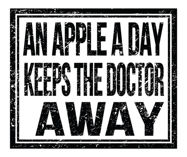 Apple Day Keeps Doctor Away Написаний Чорному Гранжевому Знаку Марки — стокове фото