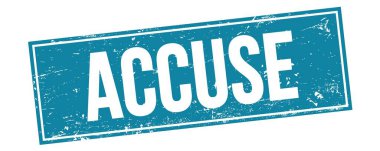 Mavi grungy dikdörtgen damga işareti üzerinde ACCUSE metin.