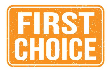 İLK SEÇİM, turuncu dikdörtgen mühür işareti üzerine yazılmış kelimeler