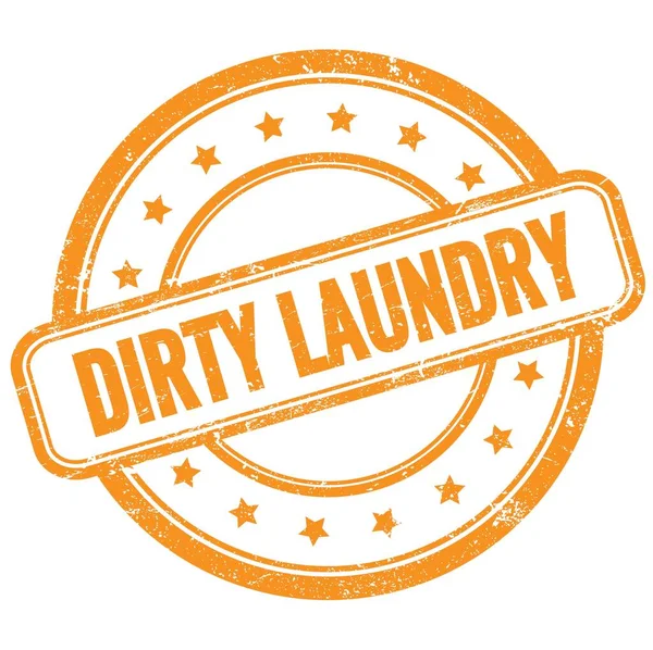 Dirty Laundry Texte Sur Timbre Caoutchouc Rond Grungy Vintage Orange — Photo