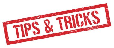 İpuçları & TRICKS kırmızı grungy dikdörtgen pul işareti.