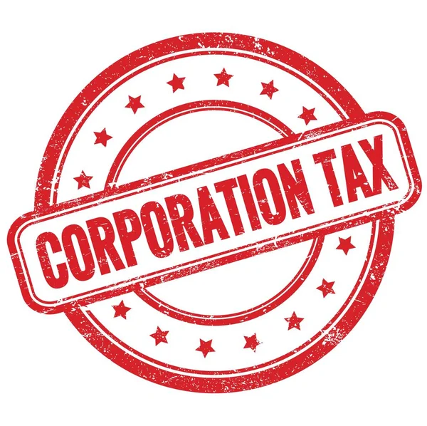 Corporation Tax Text Röd Vintage Grungy Runda Gummi Stämpel — Stockfoto