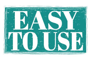 Kullanımı kolay, mavi grungy mühür işareti üzerine yazılmış kelimeler