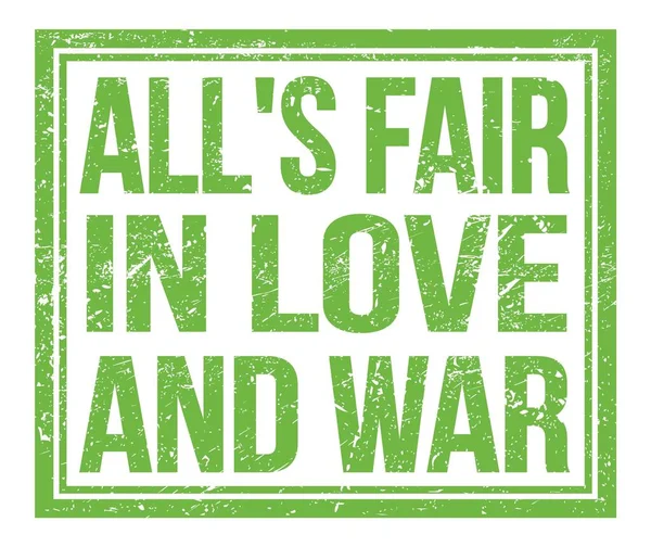 Alla Får Kärlek Och Krig Skrivet Grön Grungy Stämpel Tecken — Stockfoto