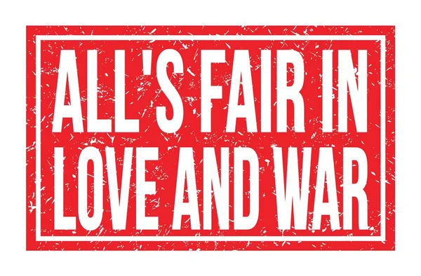 Fair Love War Słowa Pisane Czerwonym Prostokątnym Znaku Znaczka — Zdjęcie stockowe