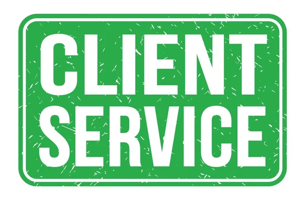 Client Service Words Written Green Rectangle Stamp Sign — Stock Photo, Image