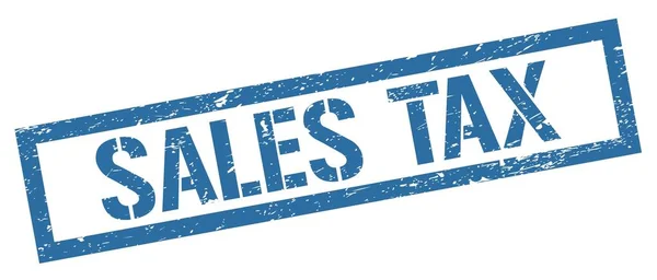 Sales Tax Blauw Grungy Rechthoek Stempel Teken — Stockfoto