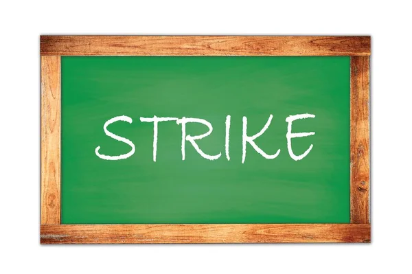 Strike Texto Escrito Marco Madera Verde Pizarra Escolar —  Fotos de Stock