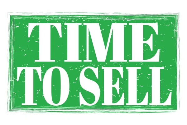 Time Sell Words Written Green Grungy Stamp Sign — Stock fotografie