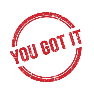 Kırmızı grungy vintage yuvarlak pulla yazılmış IT mesajın var..