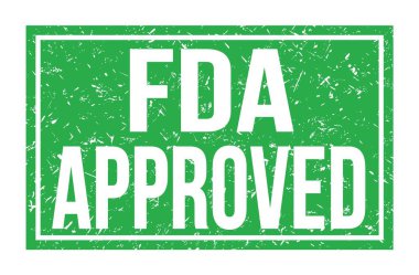 FDA Onaylandı, yeşil dikdörtgen mühür işareti üzerine yazılan kelimeler