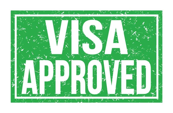 Visa Goedgekeurd Woorden Geschreven Groene Rechthoek Stempel Teken — Stockfoto