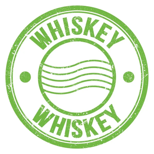 Palabra Whiskey Escrita Verde Redondo Sello Postal —  Fotos de Stock