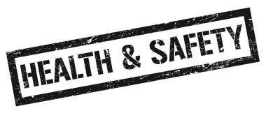 SAĞLIK & GÜVENLİK siyah grungy dikdörtgen damgası işareti.