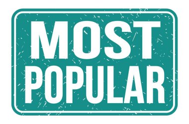Çoğu POPULAR, mavi dikdörtgen mühür işareti üzerine yazılmış kelimeler