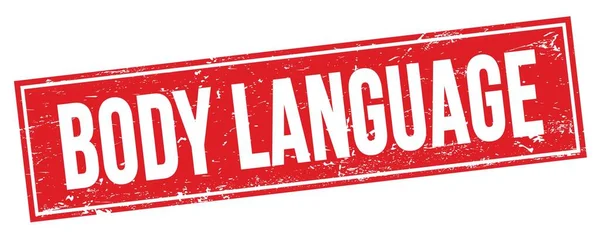 Body Language Text Červené Grungy Obdélník Razítko Znamení — Stock fotografie