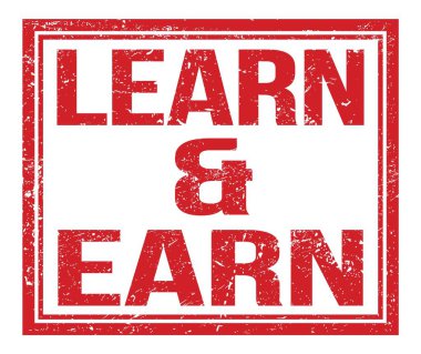 LeARN & EARN, kırmızı grungy işareti üzerine yazılmış
