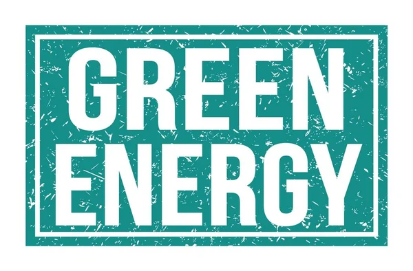 Groene Energie Woorden Geschreven Blauwe Rechthoek Stempel Teken — Stockfoto