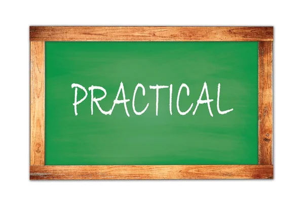 Practical Text Written Green Wooden Frame School Blackboard — Stock Photo, Image