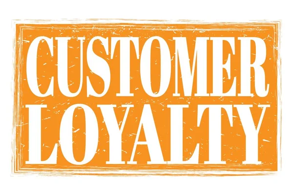 Cliente Loyalty Palabras Escritas Signo Sello Grungy Naranja —  Fotos de Stock