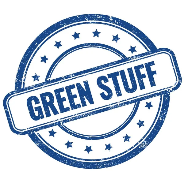 Green Stuff Text Modrém Vinobraní Grungy Kolo Gumové Razítko — Stock fotografie