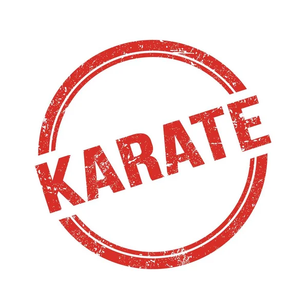 Karate Text Written Red Grungy Vintage Stamp — 图库照片