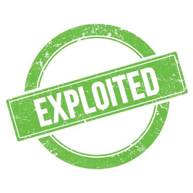 Yeşil grungy yuvarlak vintage pul üzerinde ExPLOITED metin.