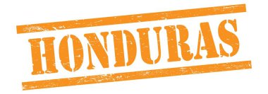 Turuncu dikdörtgen damgalı HONDURAS kelimesi